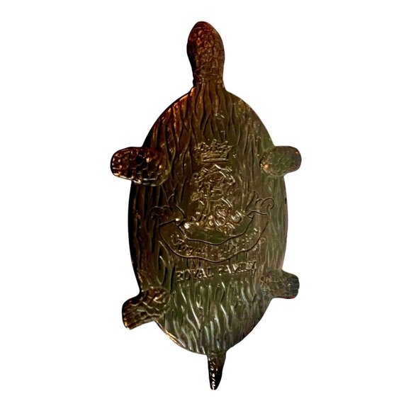 Royal Family Collection Copper/Brass Turtle Glass Dome Shell W/Butterfly 2X4 Pap - Picture 7 of 9